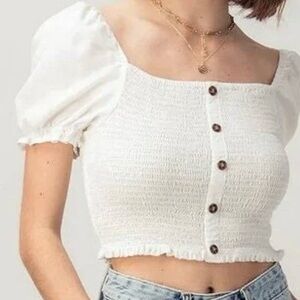 Lane tree white crop top size medium